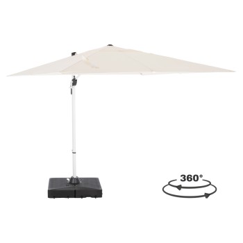 PROFESSIONAL UMBRELLA 2.7x2.7m WITH WATER BASE JAVANTE FK10857.02 WHITE ALUM. & SHADE