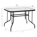 OUTDOOR DINING SET 5PCS LEONE FK10835.03 METAL CHAIRS & TABLE 110x60cm BLACK