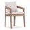 DINING CHAIR CRAVIN FK6441 ACACIA WOOD--CUSHIONS IN BEIGE 57.5x52x82Hcm.