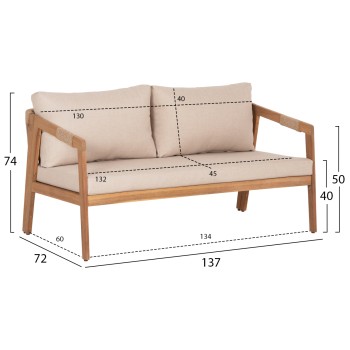 OUTDOOR LOUNGE SET 4PCS SAVANNA FK6442 ACACIA WOOD--ROPE--POLYESTER FABRIC IN BEIGE OUTDOOR LOUNGE SET 4PCS SAVANNA FK6442 ACACIA WOOD--ROPE--POLYESTER FABRIC IN BEIGE
