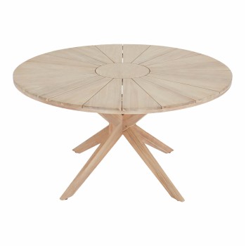 DINING TABLE ROUND CORTΕΝ FK6443 ACACIA WOOD IN NATURAL COLOR Φ140x76Hcm.