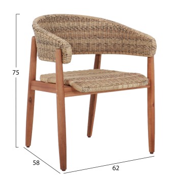 DINING CHAIR CORT FK6447 ACACIA WOOD & ROPE IN NATURAL COLORS 62x54x74Hcm. DINING CHAIR CORT FK6447 ACACIA WOOD & ROPE IN NATURAL COLORS 62x54x74Hcm.