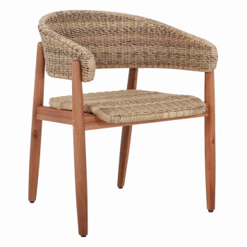 DINING CHAIR CORT FK6447 ACACIA WOOD & ROPE IN NATURAL COLORS 62x54x74Hcm.