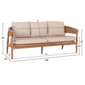 OUTDOOR LOUNGE SET 4PCS TERRA FK6449 ACACIA WOOD-ROPE--CUSHIONS IN BEIGE OUTDOOR LOUNGE SET 4PCS TERRA FK6449 ACACIA WOOD-ROPE--CUSHIONS IN BEIGE