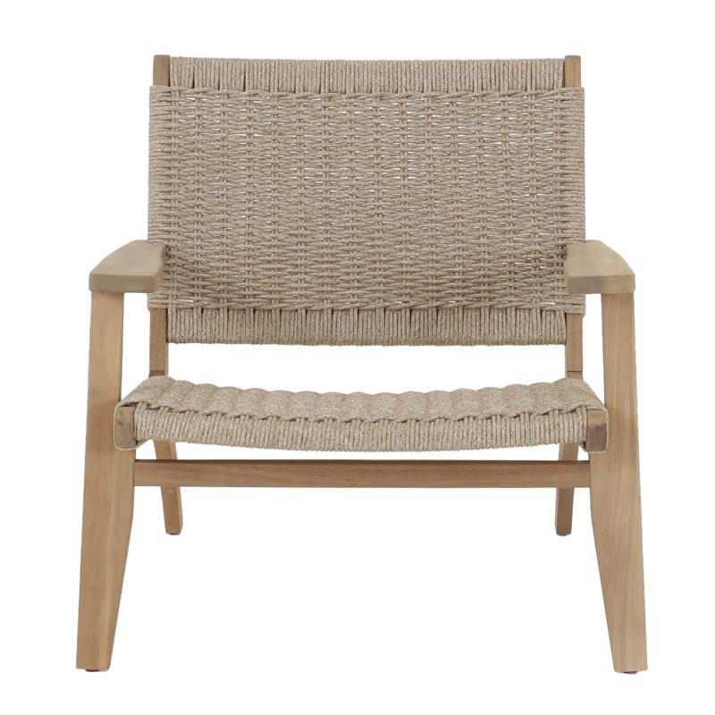 LOUNGE ARMCHAIR MONTER FK6241.01 ACACIA WOOD IN NATURAL--BEIGE ROPE 63.5x60x69Hcm. LOUNGE ARMCHAIR MONTER FK6241.01 ACACIA WOOD IN NATURAL--BEIGE ROPE 63.5x60x69Hcm.