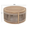 OUTDOOR ROUND COFFEE TABLE SERIES MORMONT FK6262.01 ACACIA WOOD IN NATURAL-BEIGE ROPE Φ60x40Hcm