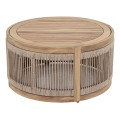OUTDOOR ROUND COFFEE TABLE SERIES MORMONT FK6262.01 ACACIA WOOD IN NATURAL-BEIGE ROPE Φ60x40Hcm