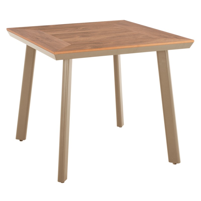 ALUMINUM DINING TABLE SQUARE TABER FK5563.04 CAPPUCCINO WITH POLYWOOD TOP 80x80x73Hcm. ALUMINUM DINING TABLE SQUARE TABER FK5563.04 CAPPUCCINO WITH POLYWOOD TOP 80x80x73Hcm.