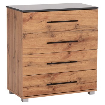 CHEST OF (4) DRAWERS CARYS FK745.12 MELAMINE IN NATURAL/GREY 75x40x83Hcm.