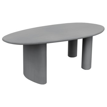 DINING TABLE OVAL VOLPE FK6599.01 FIBER CEMENT IN GREY 240x100x75Hcm
