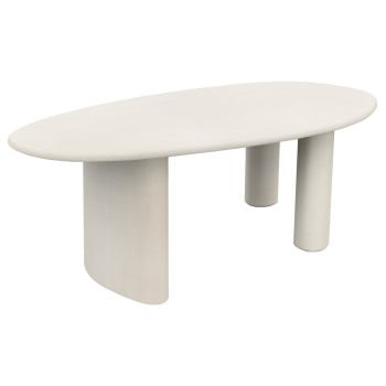 DINING TABLE OVAL VOLPE FK6599.02 FIBER CEMENT IN BEIGE 240x100x75Hcm