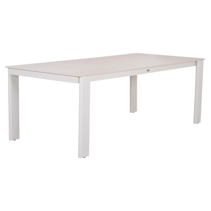 DINING TABLE PUNDER FK6483.02 ALUMINUM IN CREAM WHITE--SINTERED STONE TOP 220x100x76Hcm. DINING TABLE PUNDER FK6483.02 ALUMINUM IN CREAM WHITE--SINTERED STONE TOP 220x100x76Hcm.