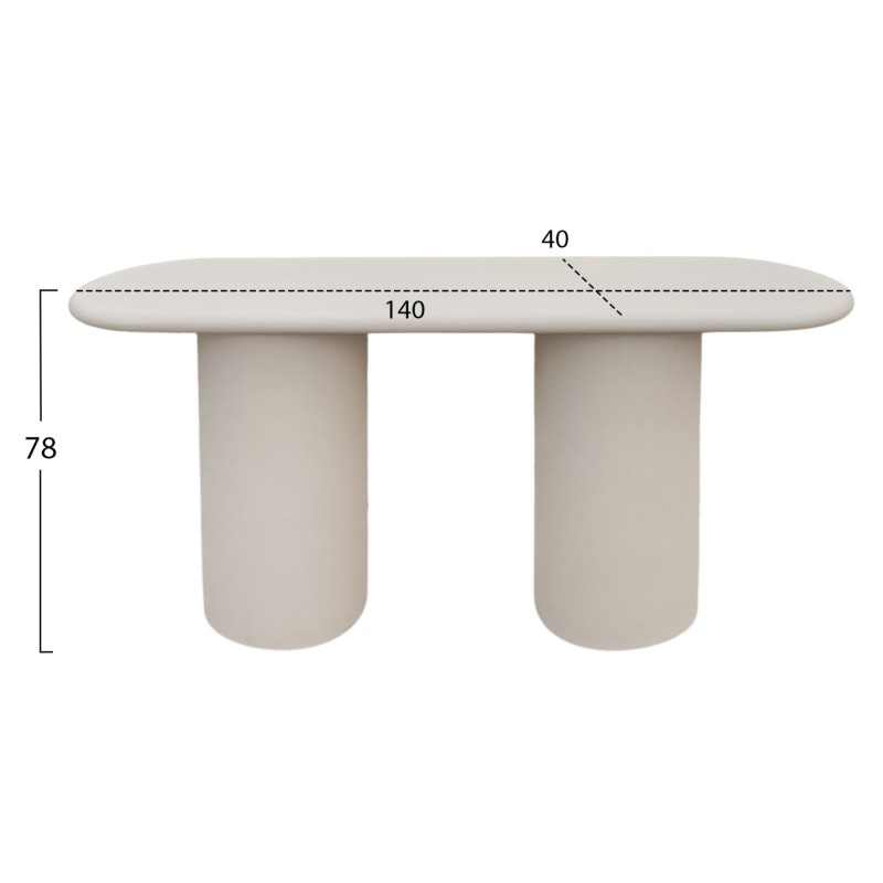 CONSOLE KENJI FK6584.02 FIBER CEMENT IN LIGHT BEIGE--140x40x77Hcm.