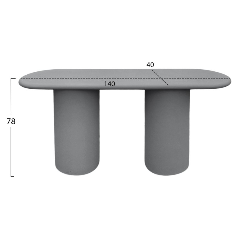 CONSOLE KENJI FK6584.01 FIBER CEMENT IN GREY--140x40x77Hcm.