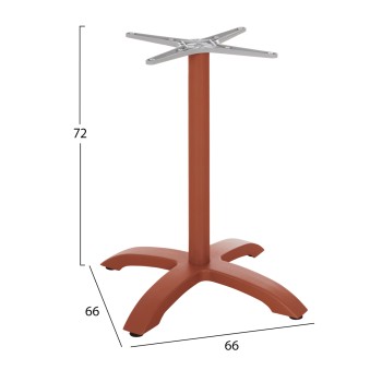 ALUMINUM TABLE BASE FK460.27 TERRACOTTA 66x66x72Hcm. CROSS 48x48cm. ALUMINUM TABLE BASE FK460.27 TERRACOTTA 66x66x72Hcm. CROSS 48x48cm.
