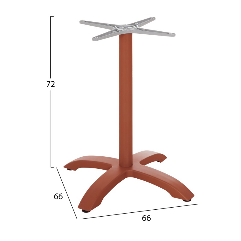 ALUMINUM TABLE BASE FK460.27 TERRACOTTA 66x66x72Hcm. CROSS 48x48cm. ALUMINUM TABLE BASE FK460.27 TERRACOTTA 66x66x72Hcm. CROSS 48x48cm.
