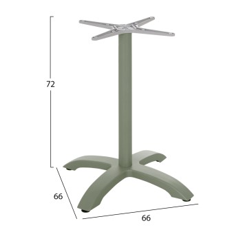 ALUMINUM TABLE BASE FK460.28 GREEN 66x66x72Hcm. CROSS 48x48cm. ALUMINUM TABLE BASE FK460.28 GREEN 66x66x72Hcm. CROSS 48x48cm.