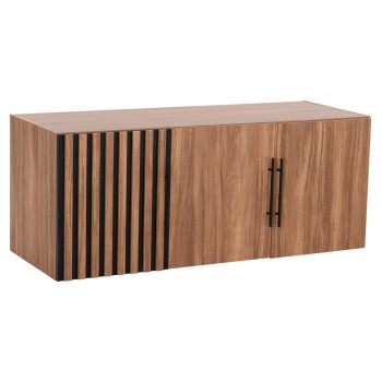 WARDROBE 3-LEAF LOFT HARRY FK18391.01 MELAMINE IN NATURAL WOOD & BLACK 150x55.5x60Hcm.