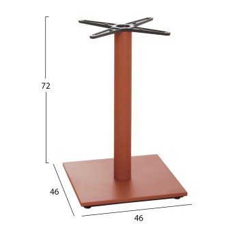 TABLE BASE FK438.27 METAL IN TERRACOTTA-HEIGHT ADJUSTERS 46x46x72Hcm. TABLE BASE FK438.27 METAL IN TERRACOTTA-HEIGHT ADJUSTERS 46x46x72Hcm.