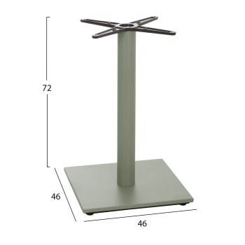 TABLE BASE FK438.28 METAL IN GREEN-HEIGHT ADJUSTERS 46x46x72Hcm. TABLE BASE FK438.28 METAL IN GREEN-HEIGHT ADJUSTERS 46x46x72Hcm.