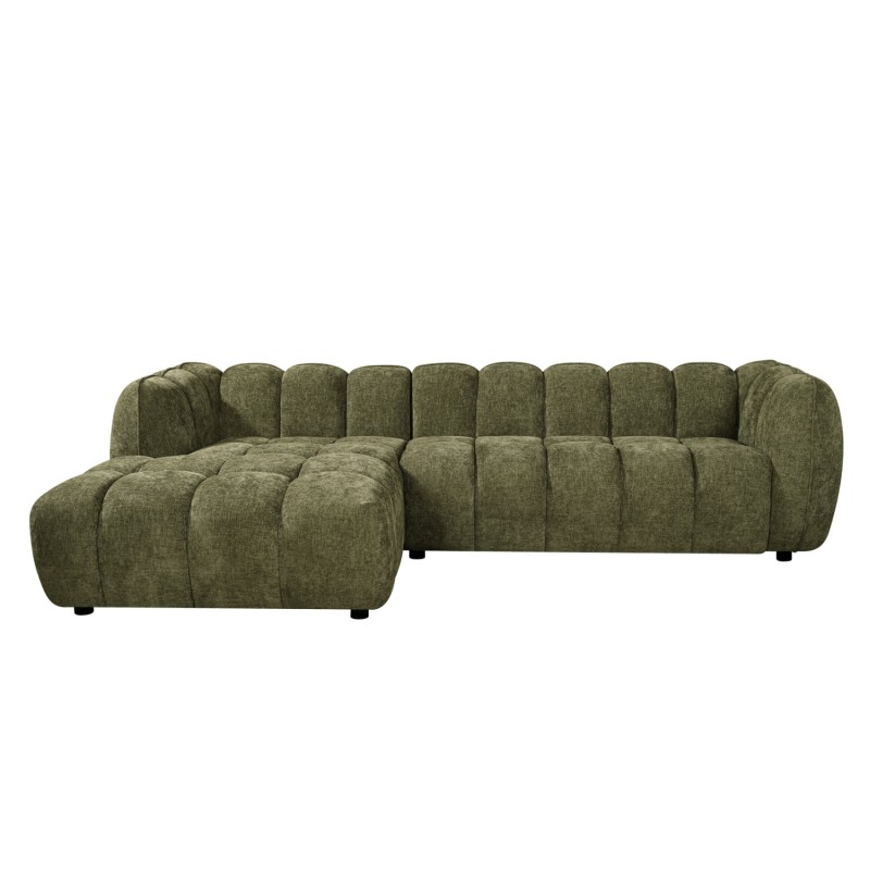 CORNER SOFA (LEFT) LYKKE FK3326.03L GREEN FABRIC 280x83-160(chaise)x80Hcm. CORNER SOFA (LEFT) LYKKE FK3326.03L GREEN FABRIC 280x83-160(chaise)x80Hcm.