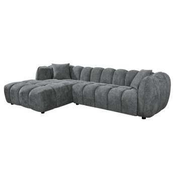 CORNER SOFA (LEFT) LYKKE FK3326.01L GREY FABRIC 280x89-165(chaise)x70Hcm.