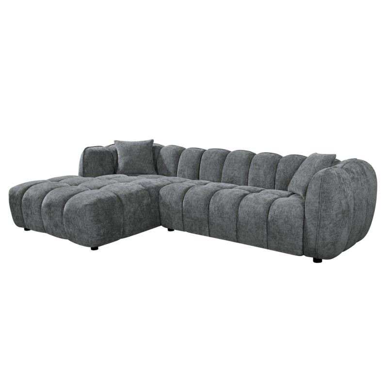 CORNER SOFA (LEFT) LYKKE FK3326.01L GREY FABRIC 280x89-165(chaise)x70Hcm. CORNER SOFA (LEFT) LYKKE FK3326.01L GREY FABRIC 280x89-165(chaise)x70Hcm.