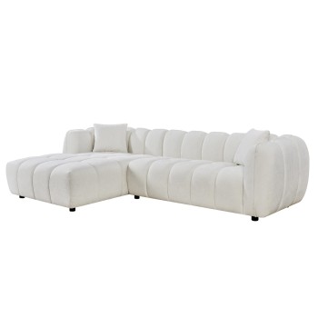 CORNER SOFA (LEFT) LYKKE FK3326.02L ECRU FABRIC 280x89-165(chaise)x70Hcm.