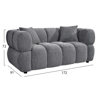 SOFA 2-SEATER NORIKA FK3332.01 GREY FABRIC 172x91x72Hcm. SOFA 2-SEATER NORIKA FK3332.01 GREY FABRIC 172x91x72Hcm.