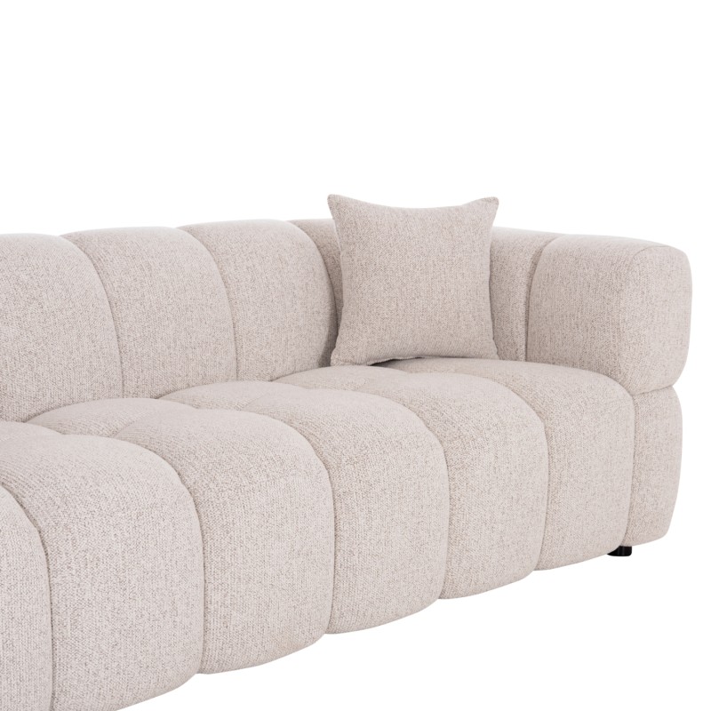 SOFA 3-SEATER NORIKA FK3331.02 ECRU FABRIC 220x88x85Hcm. SOFA 3-SEATER NORIKA FK3331.02 ECRU FABRIC 220x88x85Hcm.