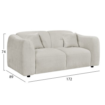 SOFA 2-SEATER JUNOA FK3334.02 ECRU FABRIC 172x89x85Hcm. SOFA 2-SEATER JUNOA FK3334.02 ECRU FABRIC 172x89x85Hcm.
