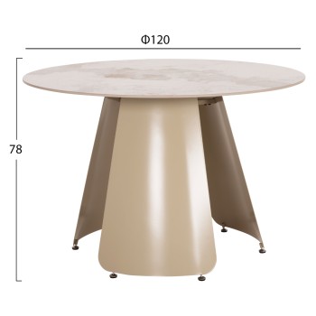 DINING SET 5PCS SEDAR FK10868 ROUND DINING TABLE & 4 DINING CHAIRS- ECRU