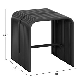 STOOL SERIES INTREPID FK6325.01 ALUMINUM IN BLACK 40x38x42.5Hcm.