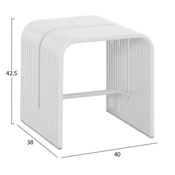 STOOL SERIES INTREPID FK6325.02 ALUMINUM IN WHITE 40x38x42.5Hcm.