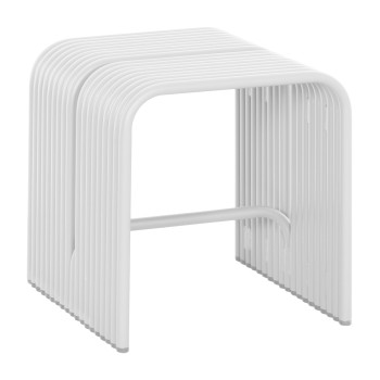 STOOL SERIES INTREPID FK6325.02 ALUMINUM IN WHITE 40x38x42.5Hcm.