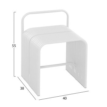 STOOL SERIES INTREPID FK6326.02 ALUMINUM IN WHITE 40x38x55Hcm.