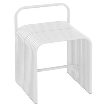 STOOL SERIES INTREPID FK6326.02 ALUMINUM IN WHITE 40x38x55Hcm.