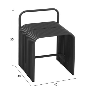 STOOL SERIES INTREPID FK6326.01 ALUMINUM IN BLACK 40x38x55Hcm.