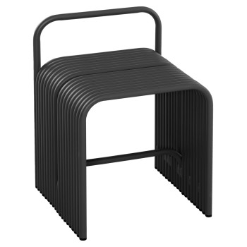 STOOL SERIES INTREPID FK6326.01 ALUMINUM IN BLACK 40x38x55Hcm.