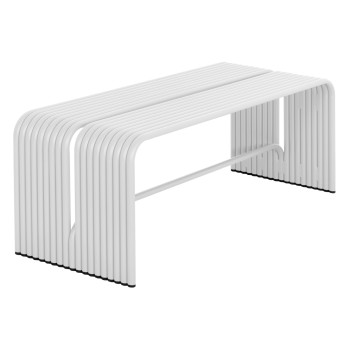 BENCH 2-SEATER SERIES INTREPID FK6327.02 ALUMINUM IN WHITE 109,5x37x42Hcm.