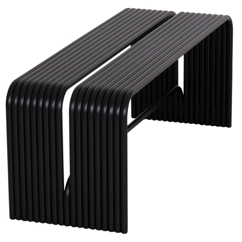 BENCH 2-SEATER SERIES INTREPID FK6327.01 ALUMINUM IN BLACK 109,5x37x42Hcm. BENCH 2-SEATER SERIES INTREPID FK6327.01 ALUMINUM IN BLACK 109,5x37x42Hcm.