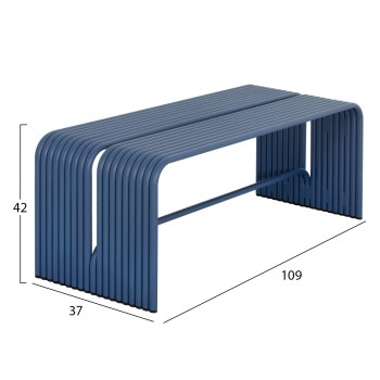 BENCH 2-SEATER SERIES INTREPID FK6327.08 ALUMINUM IN BLUE 109,5x37x42Hcm. BENCH 2-SEATER SERIES INTREPID FK6327.08 ALUMINUM IN BLUE 109,5x37x42Hcm.