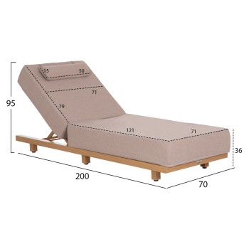PROFESSIONAL SUNLOUNGER JESSIE FK10714.05 HEAT TRANSFER ALUMINUM-BEIGE CUSHION 200x71x79Hcm PROFESSIONAL SUNLOUNGER JESSIE FK10714.05 HEAT TRANSFER ALUMINUM-BEIGE CUSHION 200x71x79Hcm