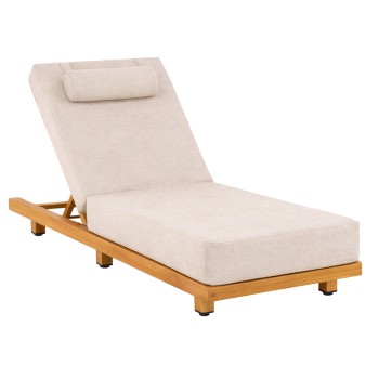 PROFESSIONAL SUNLOUNGER JESSIE FK10714.05 HEAT TRANSFER ALUMINUM-BEIGE CUSHION 200x71x79Hcm