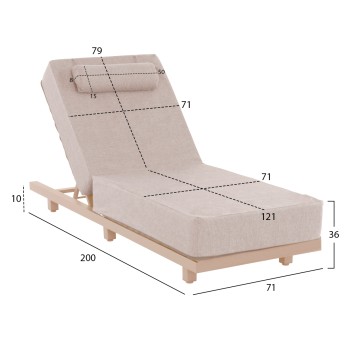 PROFESSIONAL SUNLOUNGER JESSIE FK10714.04 CAPPUCCINO ALUMINUM-BEIGE CUSHION 200x71x79Hcm. PROFESSIONAL SUNLOUNGER JESSIE FK10714.04 CAPPUCCINO ALUMINUM-BEIGE CUSHION 200x71x79Hcm.