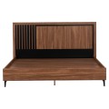 DOUBLE BED WITH MATTRESS HARRY FK10808.01 MELAMINE IN NATURAL WOOD COLOR & BLACK--FOR 160x200cm DOUBLE BED WITH MATTRESS HARRY FK10808.01 MELAMINE IN NATURAL WOOD COLOR & BLACK--FOR 160x200cm