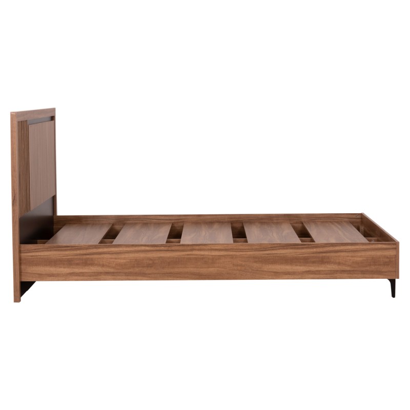 DOUBLE BED WITH MATTRESS HARRY FK10808.01 MELAMINE IN NATURAL WOOD COLOR & BLACK--FOR 160x200cm DOUBLE BED WITH MATTRESS HARRY FK10808.01 MELAMINE IN NATURAL WOOD COLOR & BLACK--FOR 160x200cm