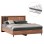 DOUBLE BED WITH MATTRESS HARRY FK10808.01 MELAMINE IN NATURAL WOOD COLOR & BLACK--FOR 160x200cm