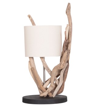 TABLE LAMP BRAMBLE FK4873 DRIFTWOOD & WHITE CAP Φ28x65Hcm.