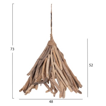 CEILING PENDANT LAMP TREIT FK4875 DRIFTWOOD IN NATURAL 48x54x52-73Hcm.[1xΕ27]
